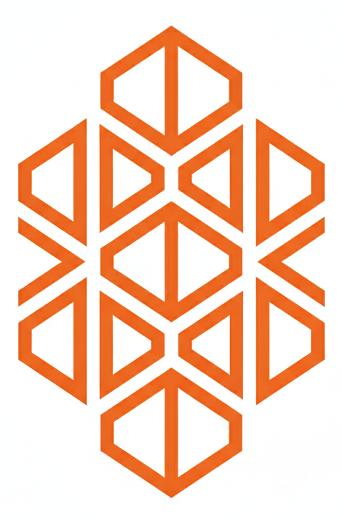 simple honeycomb icon in #FF6A3D colour